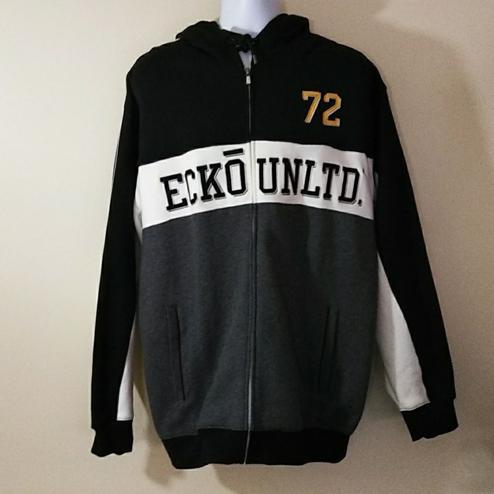 Ecko Unlimited Men's Hoody Size L Black/Gray